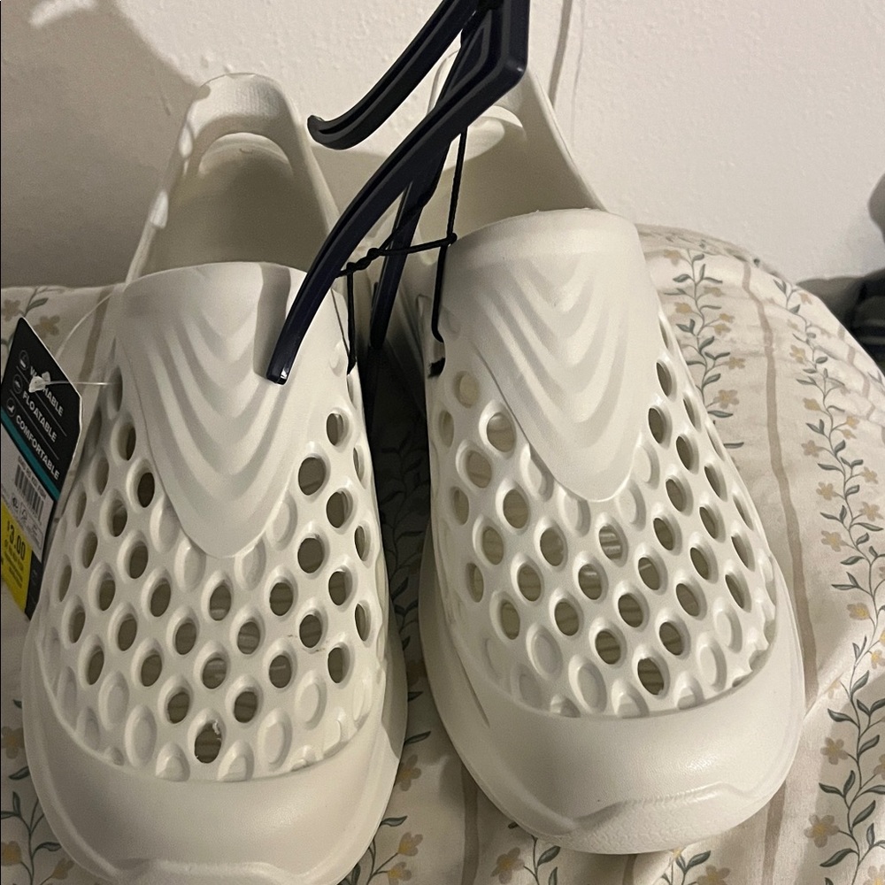 White Slip-On Clogs